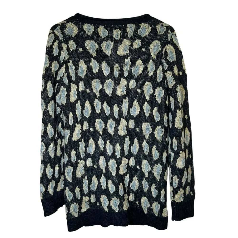 Y2K Monroe & Main Leopard Print Longline Cardigan Sweater Sz Small Indie Boho